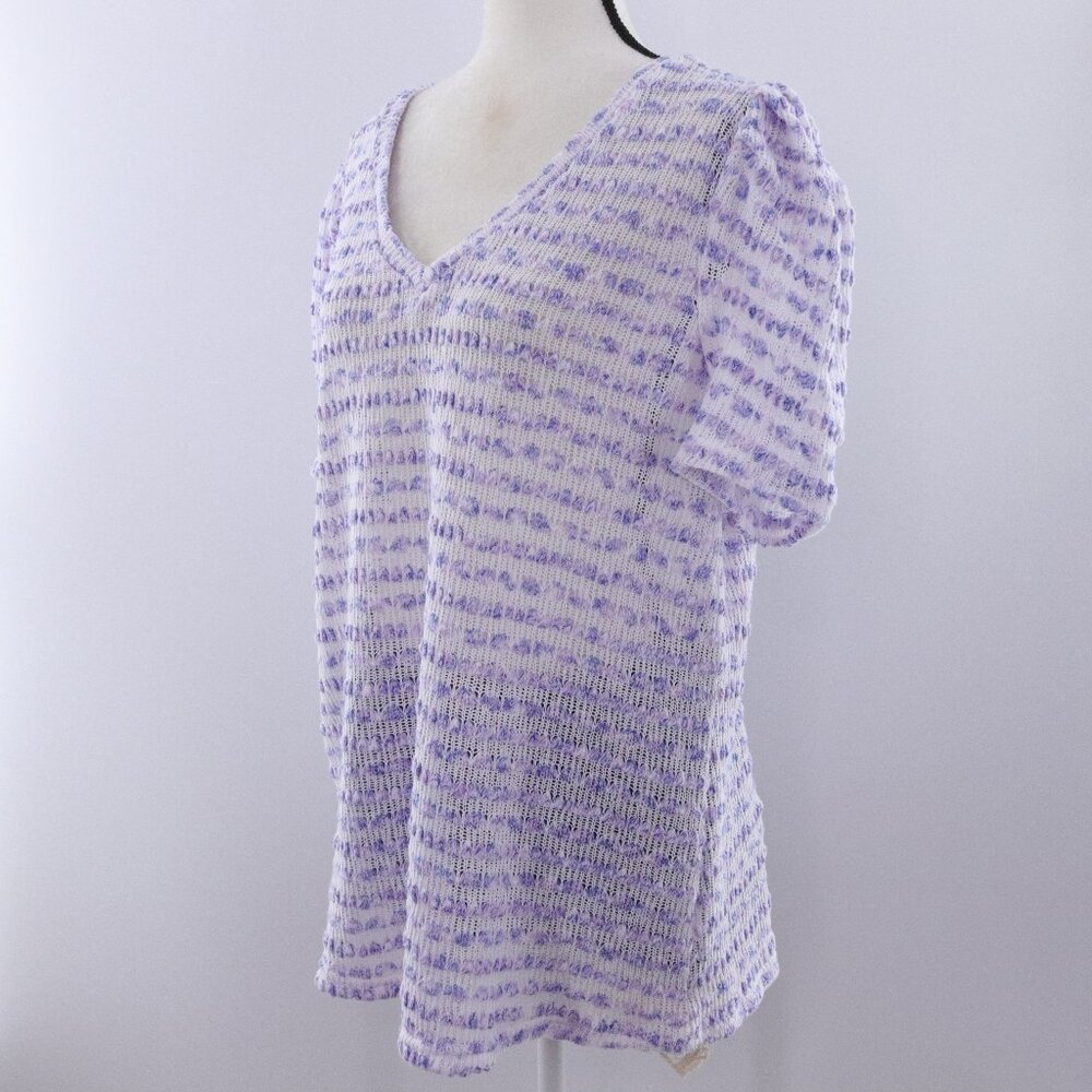 Bloomchic |‎ Short Sleeve V NeckTextured Top 14/16